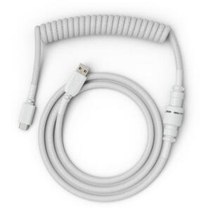 Glorious cablu tastatura Coiled Ghost, USB-C - USB-A, 1.37m, Alb