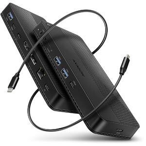 AXAGON docking station HMC-U4 Dual, 4K , Audio, USB4, USB-A, USB type C, HDMI, DisplayPort, Ethernet, PD, SD/microSD slot