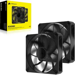 Ventilator Corsair RS140 MAX 140mm PWM, 1600 RPM, Dual Pack, Negru