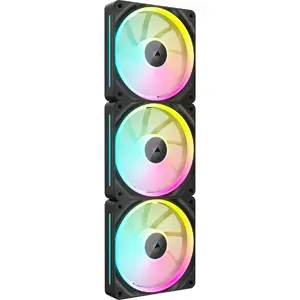 Ventilator Corsair iCUE LINK LX120 RGB 120mm PWM, 400 - 2400 RPM, Triple Pack, Negru