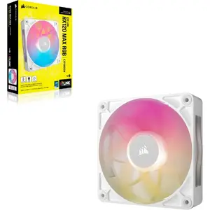 Ventilator Corsair iCUE LINK RX120 MAX RGB 120mm PWM, 400 - 2000 RPM, Alb
