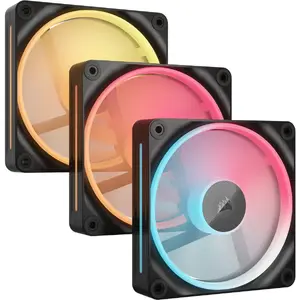 Ventilator Corsair iCUE LINK LX120-R RGB 120mm PWM Reverse, 2400 RPM, Triple Pack, Negru