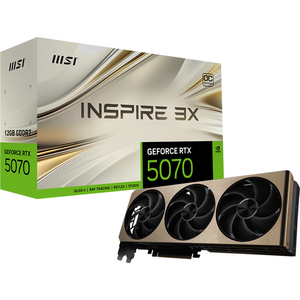 MSI GeForce RTX 5070 12G INSPIRE 3X OC, GDDR7, 192-bit, Negru/Auriu