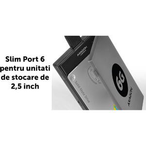 AXAGON Rack Extern ADSA-1S6, USB 3.0,  SATA 6G UASP, HDD Adaptor Extern, 2.5", Negru Resigilat/Reparat
