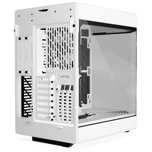 Carcasa HYTE Y60, Premium ATX, 3 elemente sticla securizata, dual-chamber, riser PCIe inclus, Alb total Resigilat/Reparat