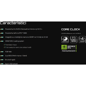 GIGABYTE GeForce RTX 5090 GAMING OC 32G, 512 bit, GDDR7, Negru