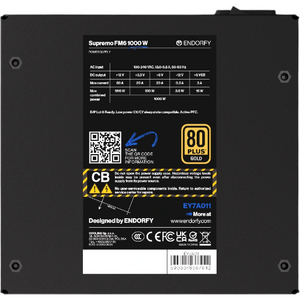 Sursa ENDORFY Supremo FM6 1000 W, ATX 3.1, PCIe 5.1, 80 PLUS GOLD, Full Modulara, Negru