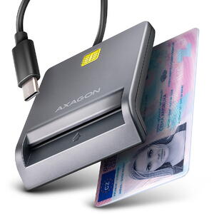 AXAGON Cititor de carduri Smart Card FlatReader CRE-SM3TC, USB-C
