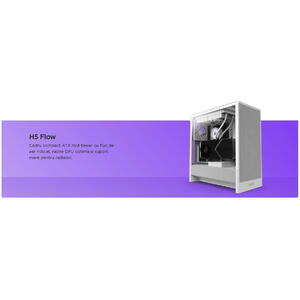Carcasa NZXT H5 Flow (2024), Mid-Tower, ATX, Negru Resigila/Reparat