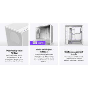 Carcasa NZXT H5 Flow (2024), Mid-Tower, ATX, Negru Resigila/Reparat
