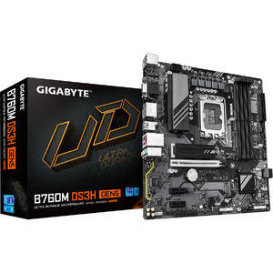 Placa de baza GIGABYTE B760M DS3H GEN5, Socket 1700, DDR5, mATX, Negru