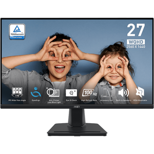 Monitor MSI PRO MP275Q, IPS, 27 inch, WQHD, 2560 x 1440, HDMI, DisplayPort, 100 Hz, 4 ms, Negru