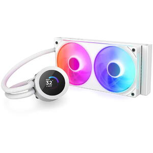 Cooler NZXT Kraken Plus 240 RGB, 240mm, pompa cu ecran LCD, Alb