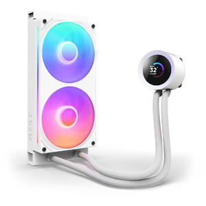 Cooler NZXT Kraken Plus 240 RGB, 240mm, pompa cu ecran LCD, Alb