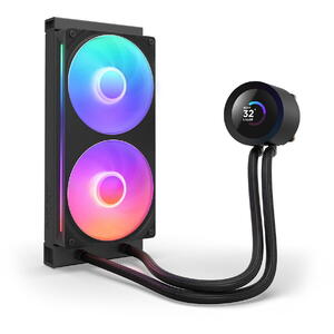 Cooler NZXT Kraken Plus 240 RGB, 240mm, pompa cu ecran LCD, Negru
