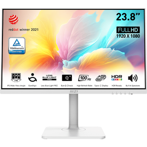 Monitor MSI Modern MD2412PW, IPS, 23.8 inch, Full HD, 1920 x 1080, HDMI, Boxe, Pivot, 100 Hz, 4 ms, Alb