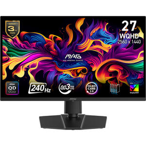 Monitor MSI MAG 271QP QD-OLED X24, 26.5 inch, WQHD, 2560 x 1440, HDMI, DisplayPort, Pivot, 240 Hz, 0.03 ms, Negru