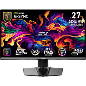 Monitor MSI MPG 272URX QD-OLED, 26.5 inch, UHD, 3840 x 2160, HDMI, DisplayPort, 240 Hz, 0.03 ms, Negru