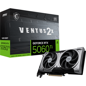 MSI GeForce RTX 5060 Ti 16G VENTUS 2X OC PLUS, 16GB, GDDR7, 128-bit, Negru/Gri