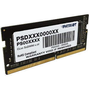 Memorie Notebook PATRIOT Memorie SODIMM Signature Line, DDR4 Non-ECC, 16GB, 3200 MHz, C22, 1.2V, PC4-25600, Negru