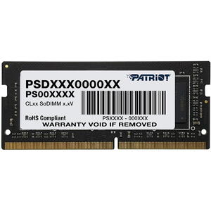 Memorie Notebook PATRIOT Memorie SODIMM Signature Line, DDR4 Non-ECC, 32GB, 3200 MHz, C22, 1.2V, PC4-25600, Negru