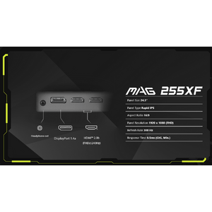 Monitor MSI MAG 255XF, IPS, 24.5 inch, Full HD, 1920 x 1080, Displayport, HDMI, 300Hz, 0.5 ms, Negru Resigilat/Reparat