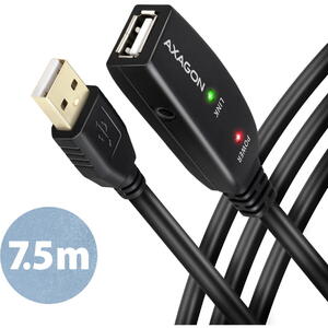 AXAGON USB prelungitor Negru 7.5m ADR-207 USB 2.0 A-M -> A-F