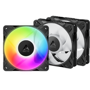 Ventilator ARCTIC P12 Pro A-RGB, kit 3 ventilatoare 120 mm PWM, 600 - 3000 rpm, Negru