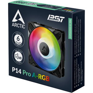 Ventilator ARCTIC P14 Pro A-RGB, 140 mm PWM, 400 - 2500 rpm, Negru