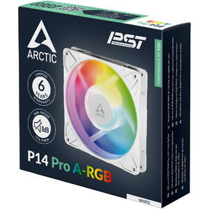 Ventilator ARCTIC P14 Pro A-RGB, 140 mm PWM, 400 - 2500 rpm, Alb