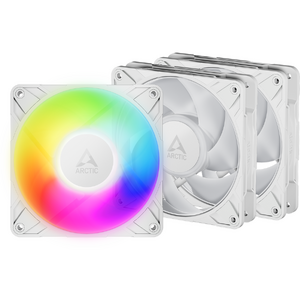 Ventilator ARCTIC P12 Pro A-RGB, kit 3 ventilatoare 120 mm PWM, 600 - 3000 rpm, Alb