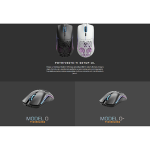 Glorious Mouse Gaming Model O Wireless, 19000 DPI, 69 grame, 6 butoane, Negru mat Resigilat