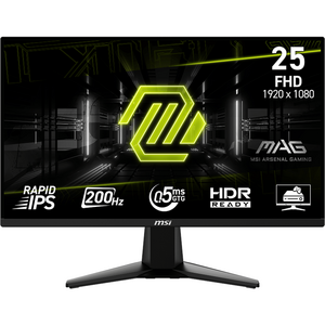 Monitor MSI MAG 255F E20, IPS, 24.5 inch, Full HD, 1920 x 1080, HDMI, DisplayPort, 200 Hz, 0.5 ms, Negru