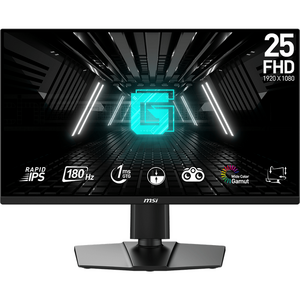 Monitor Monitor Gaming MSI G255PF E2, IPS, 24.5 inch, FHD, 1920x1080, HDMI, DisplayPort, Pivot, Boxe, 180Hz, 1ms, Negru