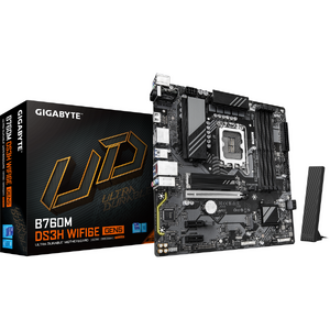 Placa de baza GIGABYTE B760M DS3H WIFI6E GEN5, Socket 1700, DDR5, mATX, Negru